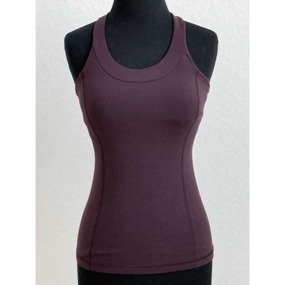 Lululemon Womens 4 Purple Plum Cross It Off Tank Training‎ Padded Shelf Bra Yoga - Picture 1 of 4
